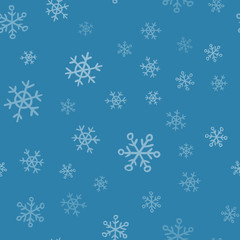 Snowflakes seamless pattern. Winter snow and christmas season background texture.