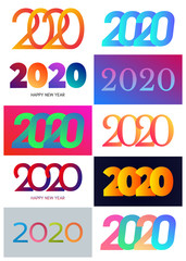 2020 Happy New Year logo text design