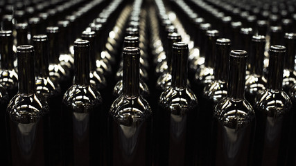 Dark Brown Empty Wine Bottles