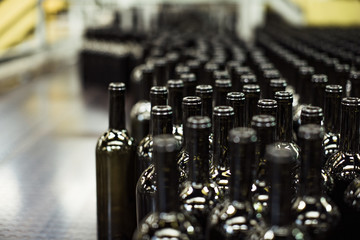 Dark Brown Empty Wine Bottles