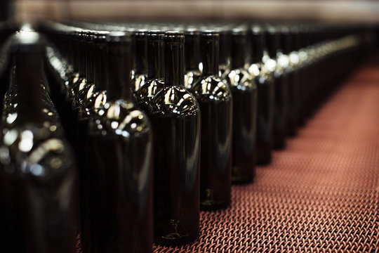 Dark Brown Empty Wine Bottles