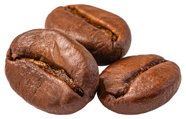 Coffee bean isolated on white background. Clipping Path