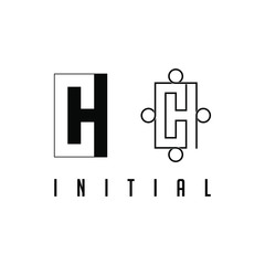 HC Initial vector logo, with masculine appearance.