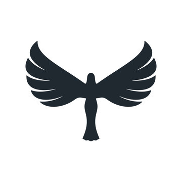recommend clip art: Black angel icon with majestic wings