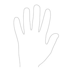 Obraz premium Human palm outline monochrome art design elements stock vector illustration for web, for print, for textile