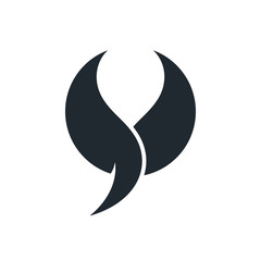 Abstract wings icon with tail