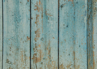 Blue wooden wall, old wood planks texture, grunge background, abstract interior design 