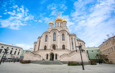 View of the christian orthodox church of the Sretensky Monastery. New Martyrs and Confessors of the...