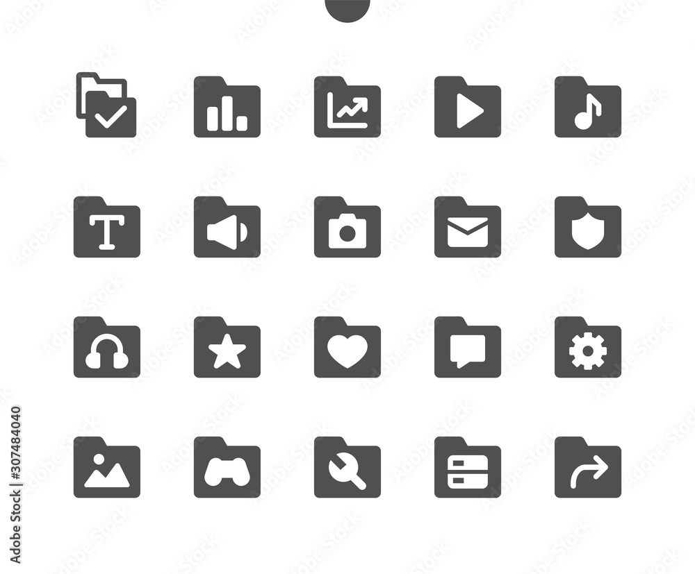 Poster folders v3 ui pixel perfect well-crafted vector solid icons 48x48 ready for 24x24 grid for web graph