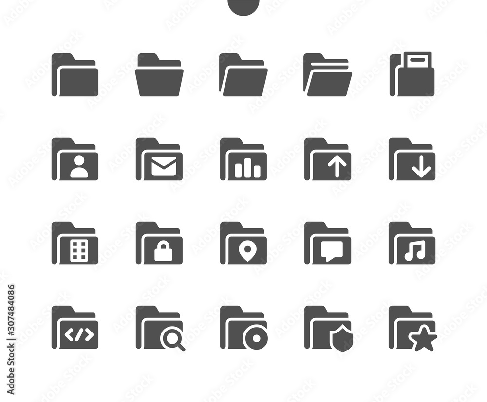Poster folders v4 ui pixel perfect well-crafted vector solid icons 48x48 ready for 24x24 grid for web graph