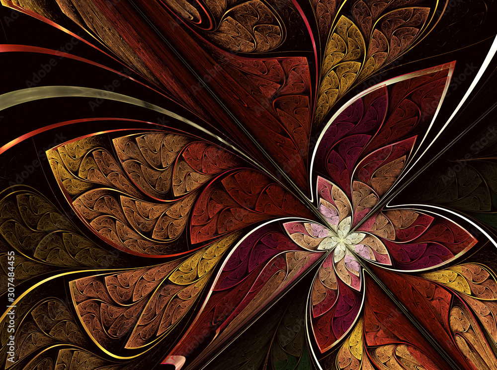 Poster abstract color dynamic background with lighting effect. fractal art