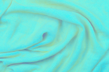 close up crumpled blue cotton fabric background