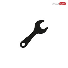 Glyph wrench icon/symbol/Logo Design. Vector Template Illustration.