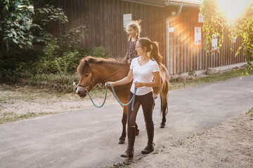Young girl on a horse