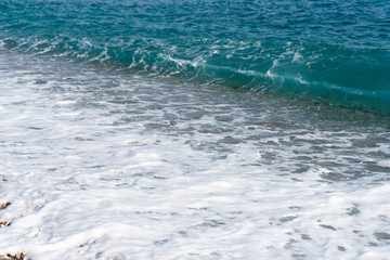 bubbling sea waves in Konyaaltı beach