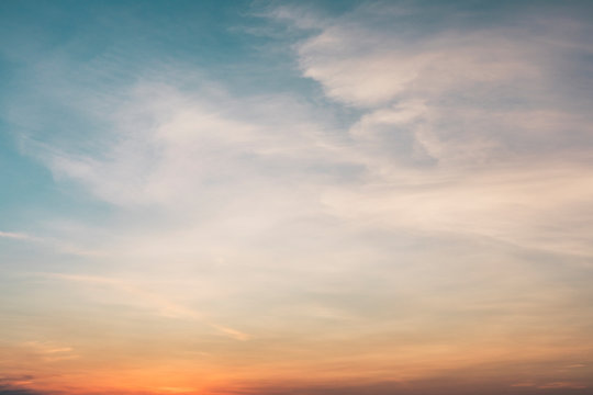 Colorful sunset clouds and sky