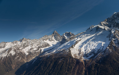 Close up of mountain at sunset in France