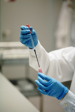 young woman doing chemical experiments