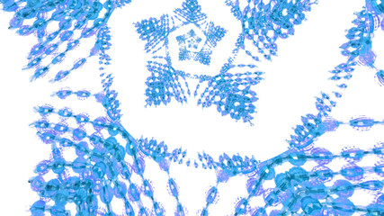 blue hoarfrost snowball from glitter on a white background, pattern