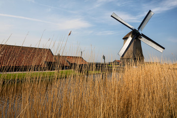 Windmill in the countryside of netherlands