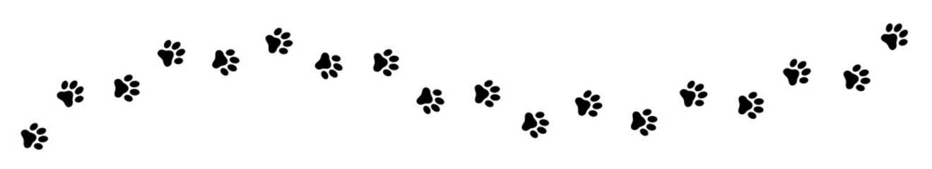 Paw print cat, dog, puppy pet trace. Flat style - stock vector.