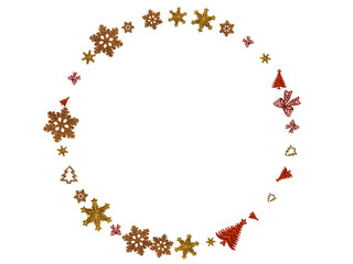 Xmas Decoration isolated on white background. Christmas celebration pattern. Happy New Years Day. Holiday festive celebration concept.