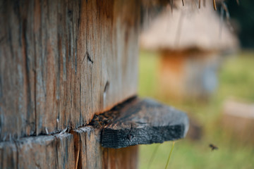 old wooden door handle