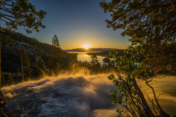 Sunrise over Eagle Falls, Emerald Bay, Lake Tahoe, California, USA