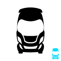 Truck icon. Modern future car. Front view. Vector drawing. Isolated object on a white background. Isolate.