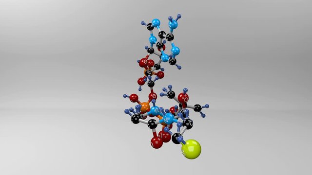 Coenzyme A molecule. Molecular structure of Coenzyme A, known for its role in the synthesis and oxidation of fatty acids.