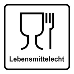 Fototapeta premium gz611 GrafikZeichnung - german - Für den Kontakt mit Lebensmitteln geeignet: Lebensmittelecht Symbol mit Text. simple template isolated on white background - square - xxl g8753