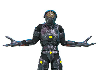 reptilian officer do not know what to know in white background