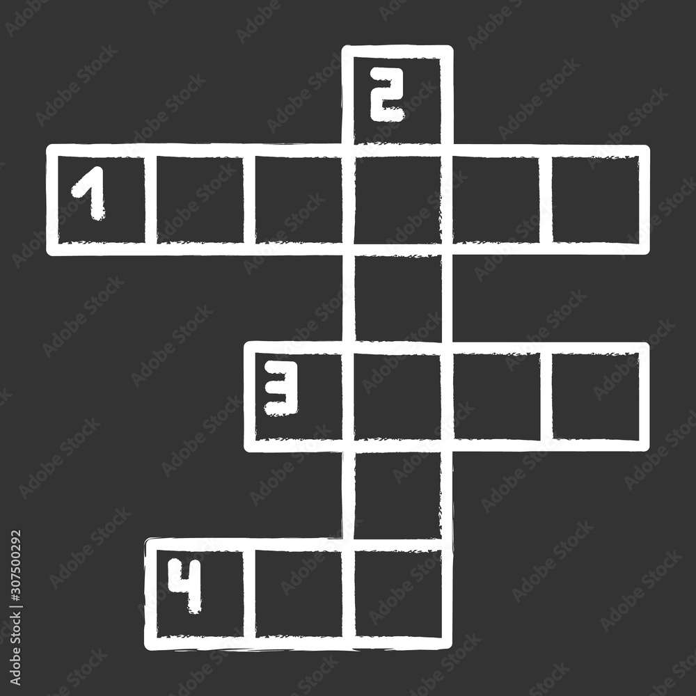 Poster crossword grid chalk icon. word puzzle. quiz. mental exercise. challenge. knowledge, intelligence te