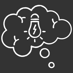 Puzzle solving chalk icon. Thought bubble. Mental exercise, challenge. Ingenuity, knowledge, intelligence test. Critical thinking. Brainstorming ideas. Isolated vector chalkboard illustration