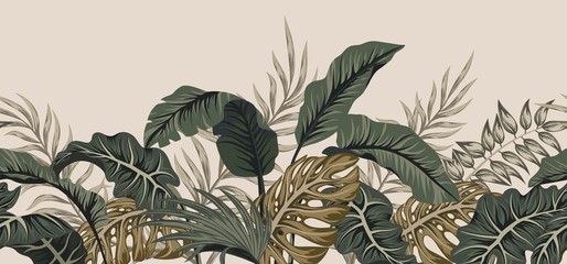 Fototapeta premium Tropikalne liście palmowe w dżungli