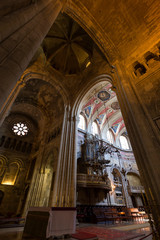 Inside the Lisbon Cathedral (Patriarchal Cathedral of St. Mary Major), also known as Se, in Lisbon, Portugal.