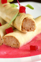 duck cannelloni and beetroot sauce © Luiz Henrique Mendes
