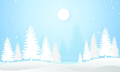 scenery winter - merry christmas and happy new year - template design