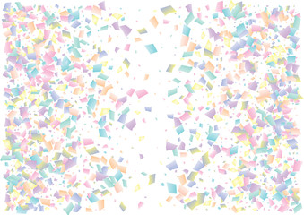 Festive color rectangle confetti background. Abstract frame confetti texture for holiday, postcard, poster, website, carnival, birthday, children's parties. Cover confetti mock-up. Wedding card layout