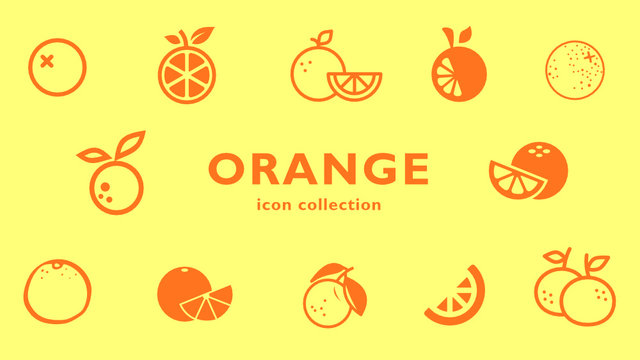 orange icon collection (vector fruits)