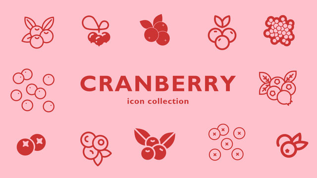 cranberry icon collection (vector fruits)