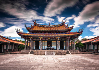 View on Taipei Confucius Temple in dalongdong Taipei, Taiwan