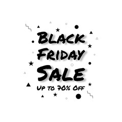 The background for Black Friday sale in a minimalist modern style and vintage memphis elements in black and white. This background is used for posters, banners, flyers and leaflets.