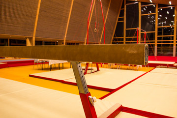 Gymnastic equipment in a gymnastic center 