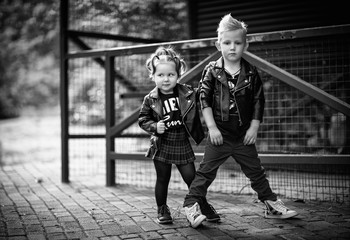 boy and girl, fashion, beautiful, blue eyes, cool, rock style, young musicians, punks