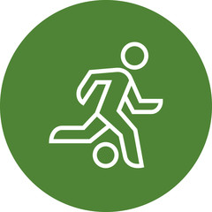 Fototapeta premium Soccer Player Striker Attack Outline Icon