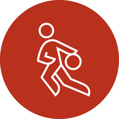 Fototapeta premium Basketball Player Driving To The Basket Outline Icon