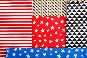 Different clean fabric, top view