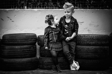 boy and girl, fashion, beautiful, blue eyes, cool, rock style, young musicians, punks