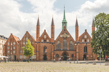 Portal of Holy Spirit Hospital in in L?beck, Germany